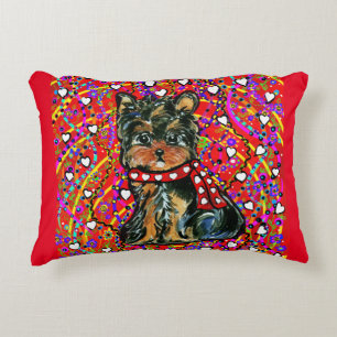 Valentine Yorkie Poo Decorative Cushion