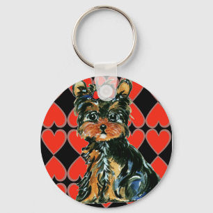 Valentine Yorkie Poo Key Ring