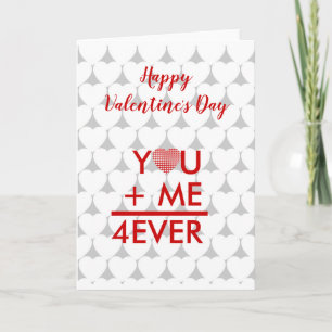 Valentine, you and me forever personalised holiday card