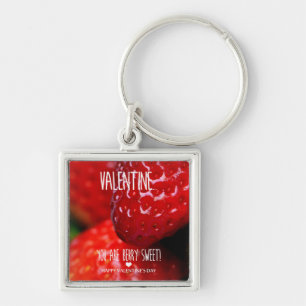 Valentine, you are berry sweet! key ring