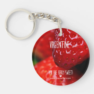 Valentine, you are berry sweet! key ring