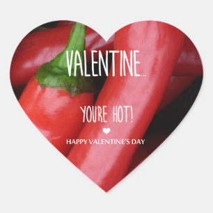 Valentine, you are hot! heart sticker