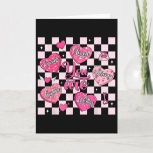 Valentine You Are Loved Worthy Enough Candy Heart Card
