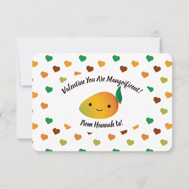 Valentine You Are Mangoificent Mango Card (Front)