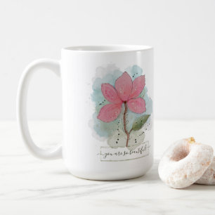 Valentine You Are So Beautiful Watercolor Flower Coffee Mug