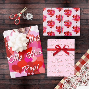 Valentine You Make My Heart Pop Wrapping Paper Sheet