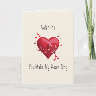 Valentine You Make My Heart Sing Folded Card