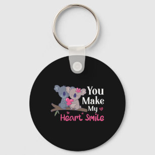 Valentine You Make My Heart Smile Koala Valentine' Key Ring