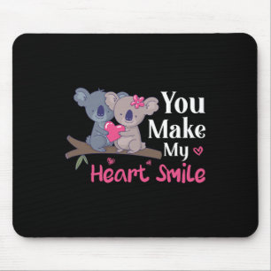 Valentine You Make My Heart Smile Koala Valentine' Mouse Pad