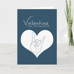 Valentine You Rock My World Holiday Card