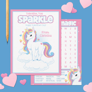 Valentine You Sparkle Classroom Valentine's Day No Card