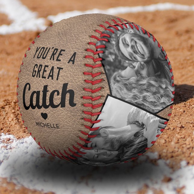 Valentine You're a Great Catch 4 Photo Baseball (Creator Uploaded)