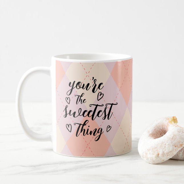 Valentine You're the Sweetest Thing Colourful  Coffee Mug (With Donut)