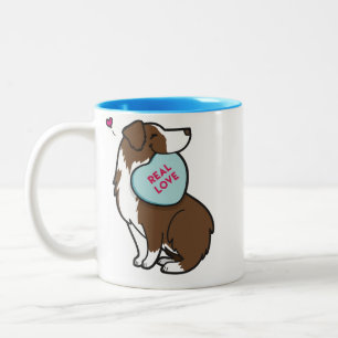 Valentine's 2015-Australian Shepherd-Red Bi-Colour Two-Tone Coffee Mug