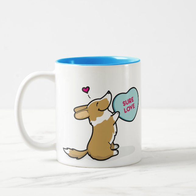 Valentine's 2015 Cardigan Corgi-Red Coffee Mug (Left)