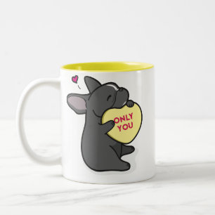 Valentine's 2015-French Bulldog-Black Coffee Mug