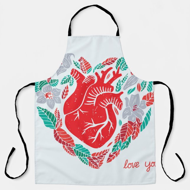 Valentine's Anatomical Heart: Unique Card Apron (Front)
