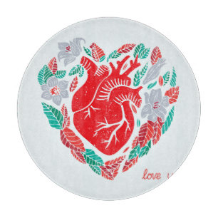 Valentine's Anatomical Heart: Unique Card Cutting Board