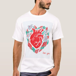 Valentine's Anatomical Heart: Unique Card T-Shirt