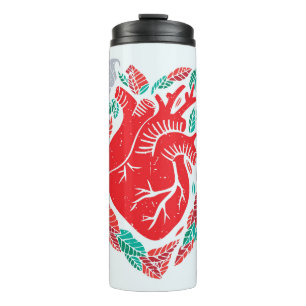 Valentine's Anatomical Heart: Unique Card Thermal Tumbler