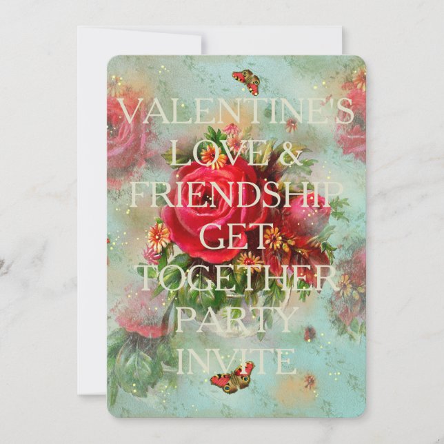 Valentines And Roses - Invitation Card (Front)