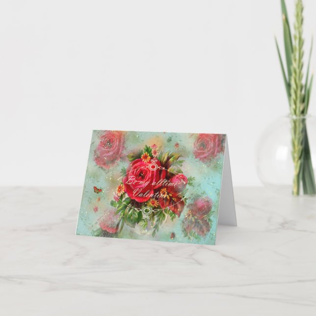 Valentines And Roses - Notecard (Front)