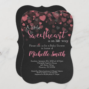 Valentines Baby Shower Invitation, Sweetheart,Pink Invitation