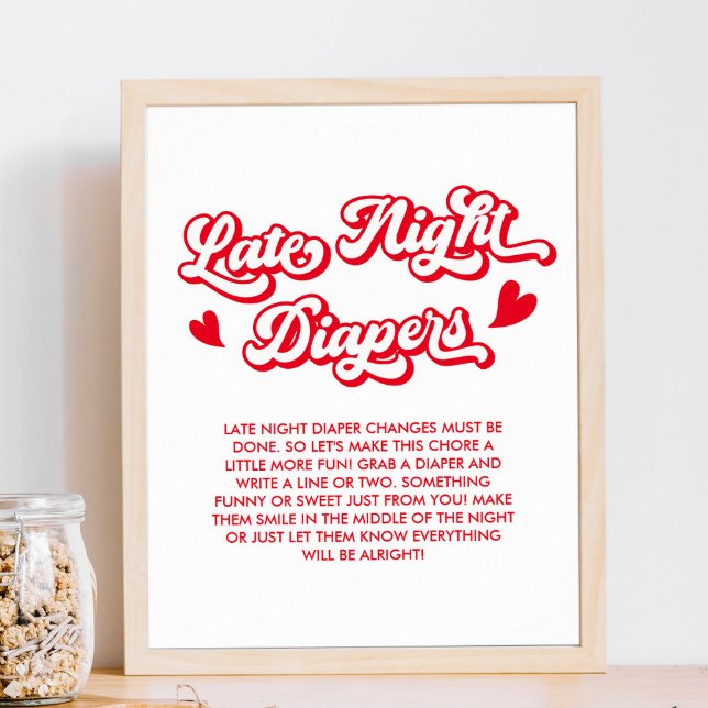 Valentines Baby Shower Late Night Diapers Game Poster (Creator Uploaded)
