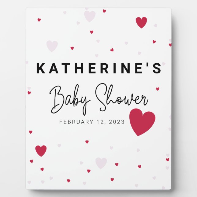 Valentine's Baby Shower Welcome Sign Plaque (Front)