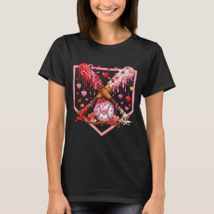 Valentines Baseball Boys Ice Cream Drip Heart Yout T-Shirt
