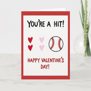 Valentines Baseball Hit Card