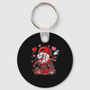 Valentines Baseball Toddler Boys Kids Dabbing Base Key Ring