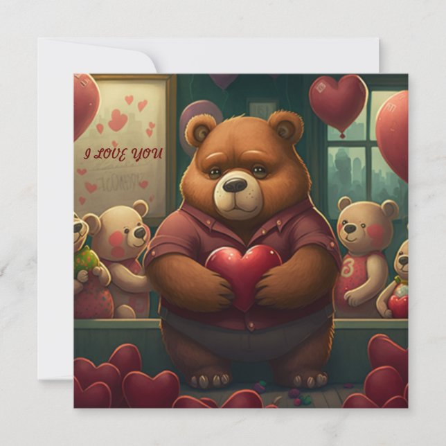 Valentine's bear cartoon  (Front)