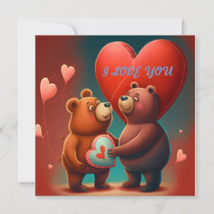 Valentine's bear cartoon card