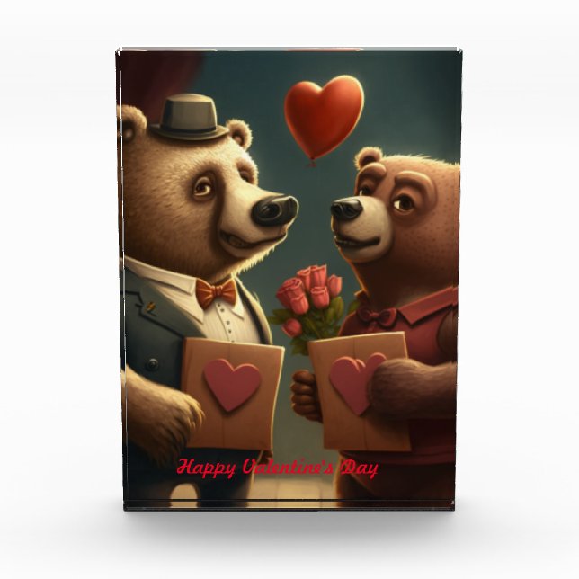 Valentine's bear cartoon   photo block (Front)
