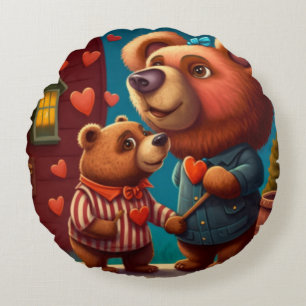 Valentine's bear cartoon pillow