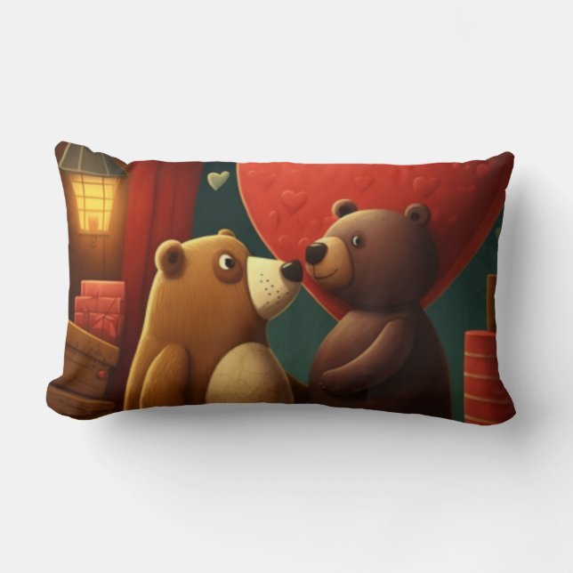 Valentine's bear cartoon pillow (Front)
