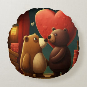 Valentine's bear cartoon pillow
