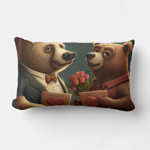 Valentine's bear cartoon pillow