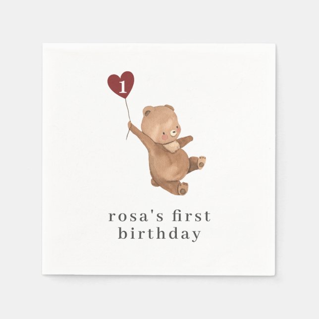 Valentines Bear Napkin (Front)