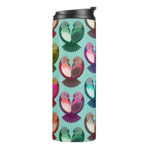 Valentine's birds in love thermal tumbler