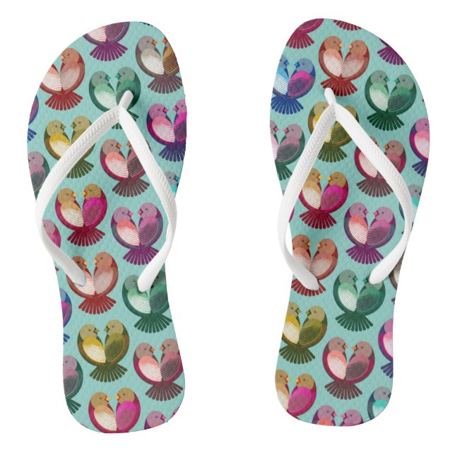 Valentine's birds in love thongs (Footbed)
