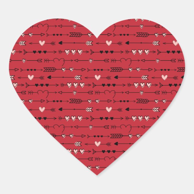 Valentines Birthday Heart Pink Hearts Arrows Love Heart Sticker (Front)