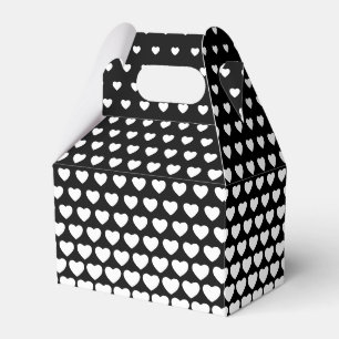 Valentines Black and White Heart Shape Pattern Favour Box