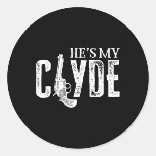 Valentines Bonnie Clyde Matching Couple Love Top Classic Round Sticker