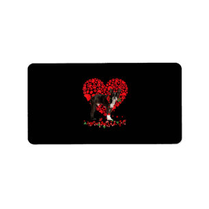 Valentines Boston Terrier Heart Dog Dad Dog Mum Label