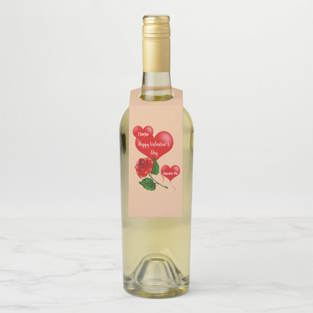 Valentine's Bottle Hanger Tag (On Bottle)