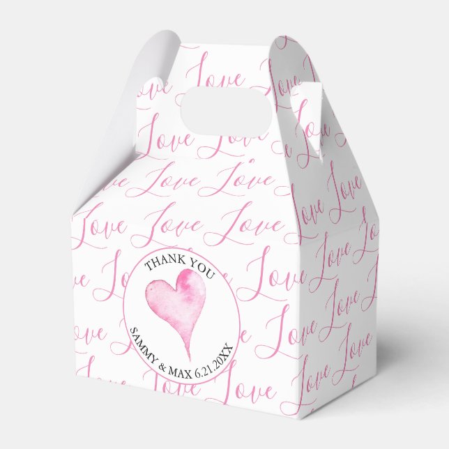 Valentines Box Pink Love Typography Pattern (Front Side)