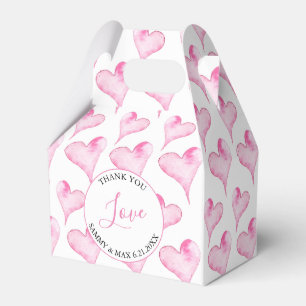 Valentines Box Pink Watercolor Hearts