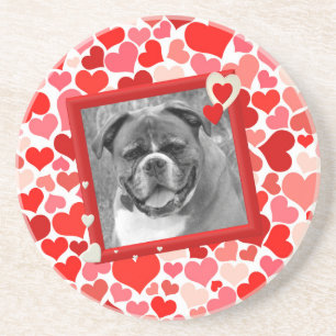 Valentines Boxer Dog Hearts Coaster